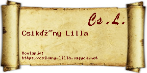 Csikány Lilla névjegykártya